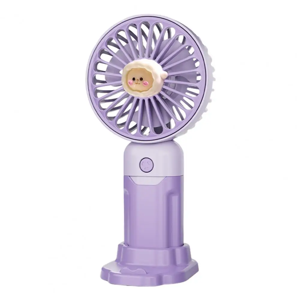 

Cartoon Animal Handheld Fan 3 Speed Adjustable USB Rechargeable with Phone Holder Portable Travel Small Office Desk Fan