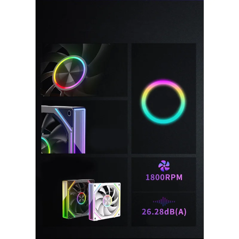 K4 مروحة تبريد سطح المكتب 3 قطعة 12 سنتيمتر وصلة لاسلكية ARGB مزامنة مروحة ثلاثية حزمة ، تبريد الهواء/المياه التي تسيطر عليها درجة الحرارة #6