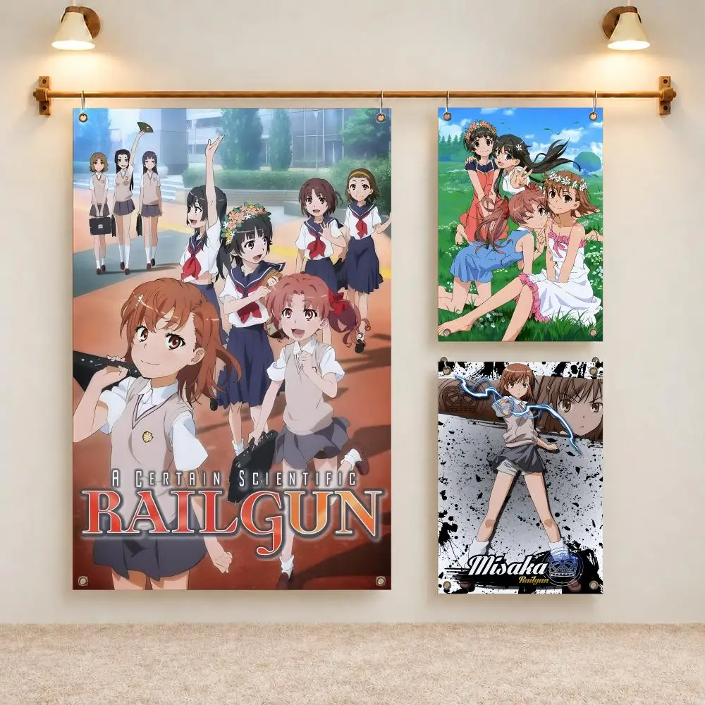Clever Kinetic Anime A-A Certain Scientific Railgun Flags Indoor Outdoor Decor Easy Hanging Assembly Bright Ornament