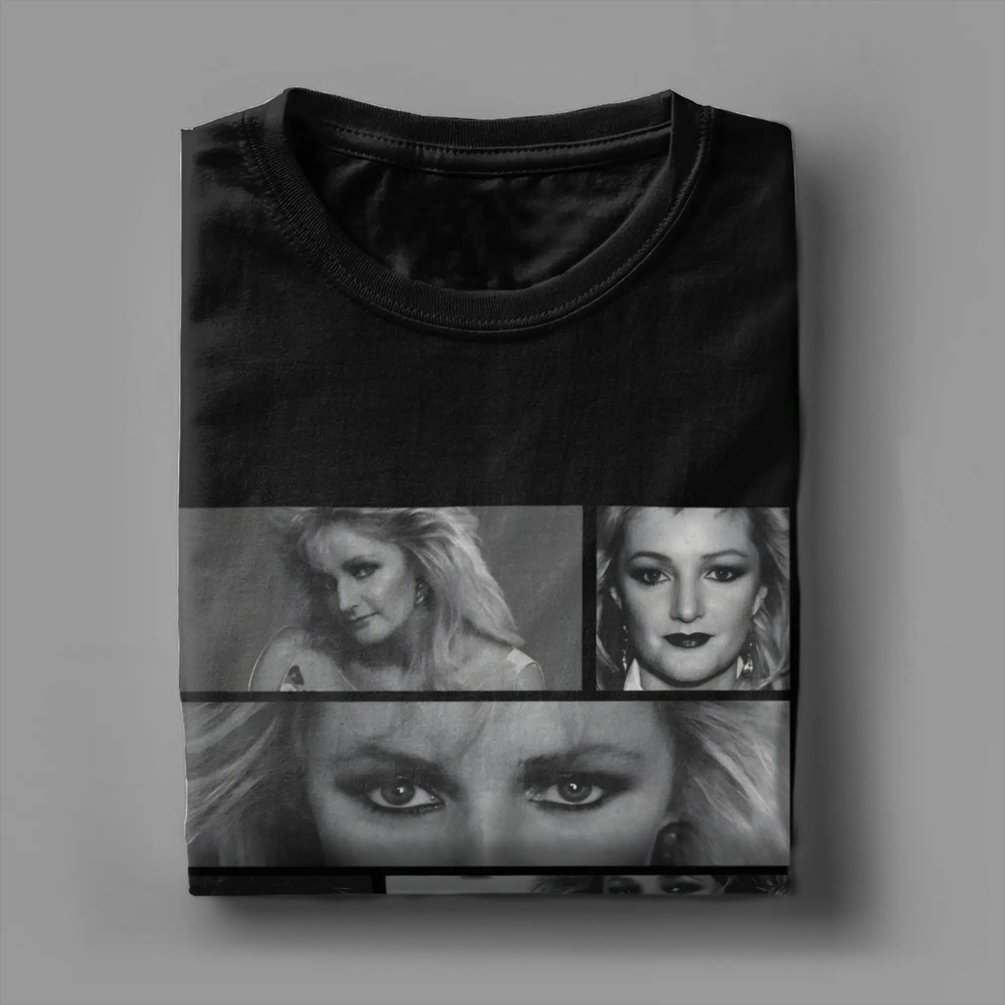 Bonnie Tyler Black White Photo Collage Hit Songs List T Shirt Summer  Y2K Fun T-Shirts Cotton Tshirt For Men's Casual Tops