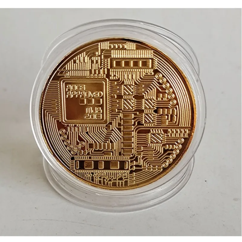 Позолоченная биткойн-монета, коллекционная художественная коллекция, подарок, физическая памятная бита Casascius BTC, металлическая антикварная имитация