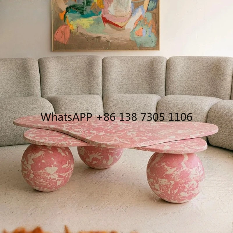 

Retro art colored ball coffee table niche special-shaped gradual change table simple irregular fiberglass coffee table