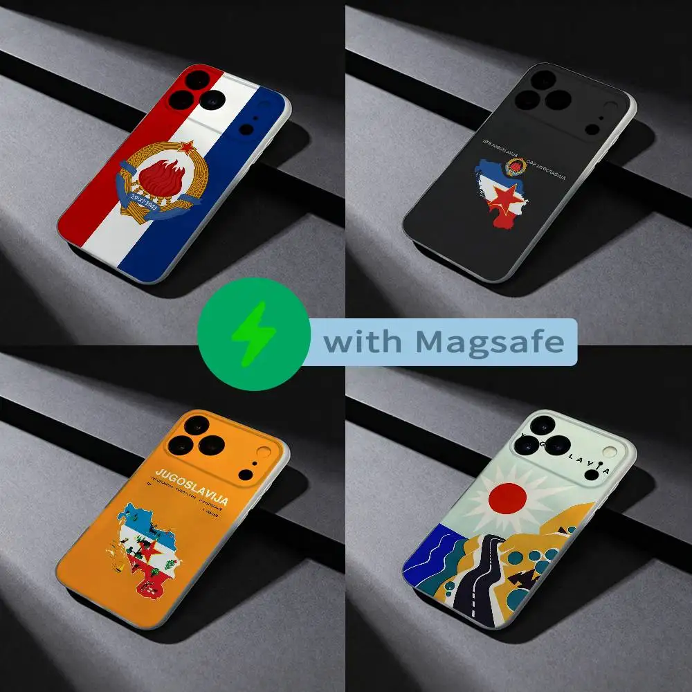 

Y-Yugoslavia Passport Phone Case For iPhone 17,16,15,14,13,12,X,XS,Pro,Max,Plus,E,Air,Mini with Magsafe Magnetic Slim Frosted