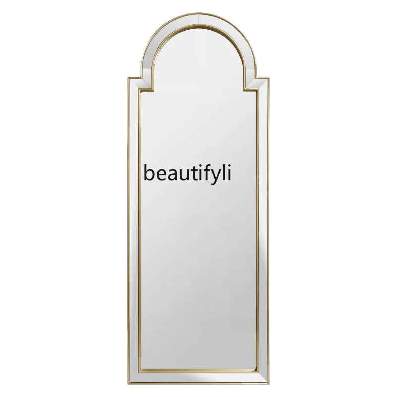 

Dressing full-body mirror American floor-to-ceiling wall-mounted home bedroom European retro fitting mirror