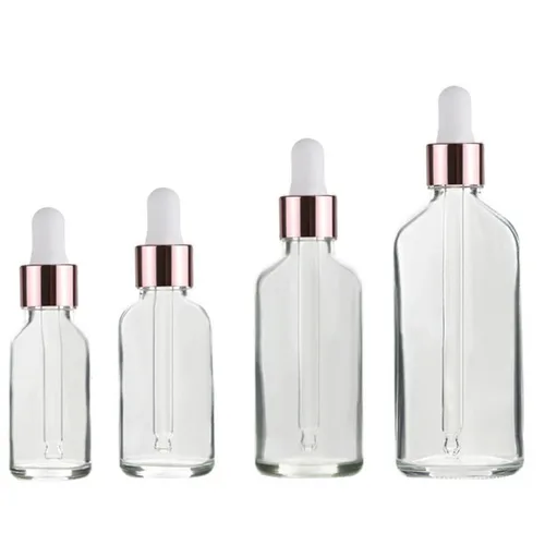 Imagen 2 del producto Botella cuentagotas de vidrio transparente de 5/10/15/20/30/50/100ml para aceites esenciales, gotero para oreja, botella recargable para aromaterapia