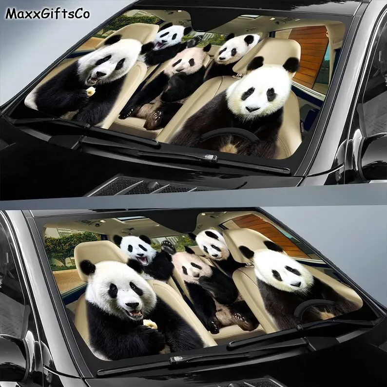 Panda guarda-sol família, acessórios decoração do carro, amantes presente