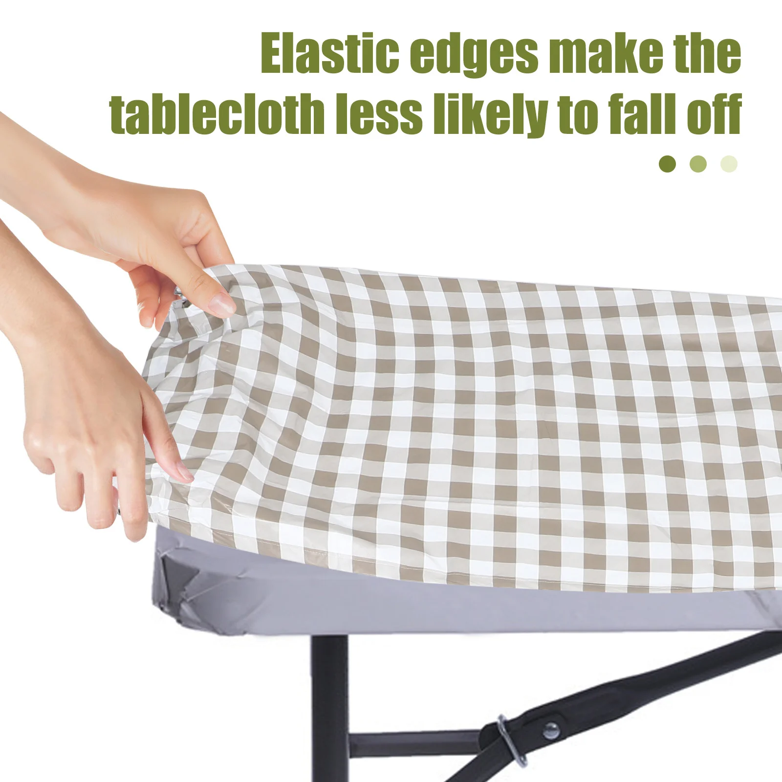 1Set Picnic Table Cover Set Camping Tablecloth Bench Covers Elastic Edge Waterproof Outdoor Tablecloth for Picnic