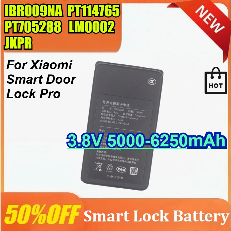 

For Xiaomi Smart Door Lock Pro Lithium Battery IBR009NA PT114765 M20PRO-PT705288 LM0002 JKPR Camera Intelligence Electron