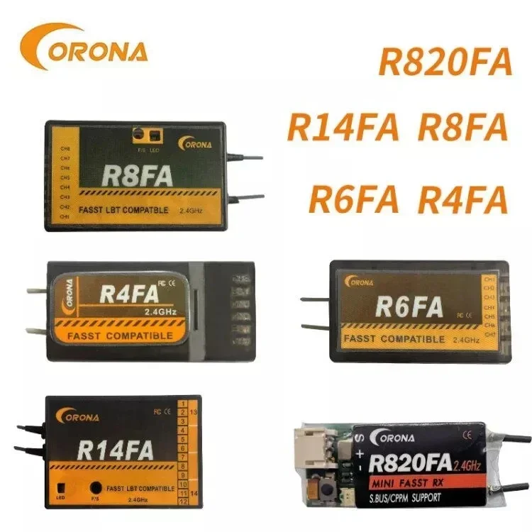 Corona  2.4Ghz R820FA F4FA R6FA F8FA R14FA SBUS Receiver Compatible FUTABA FASST 10C 12FG 14SG 16SZ 18SZ TX