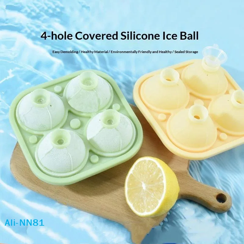 Ice Mold Sphere - 【N】4-gaats grote siliconen bakjes grote ronde