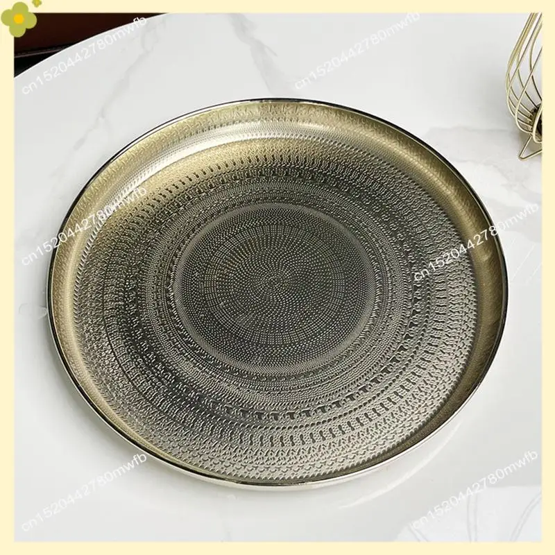 

LDHL Round Tray, 13Inch-Serving Tray, Luxury Decorative Tray, Coffee Table Tray, Jewelry Tray Durable Easy Install Easy To Use B