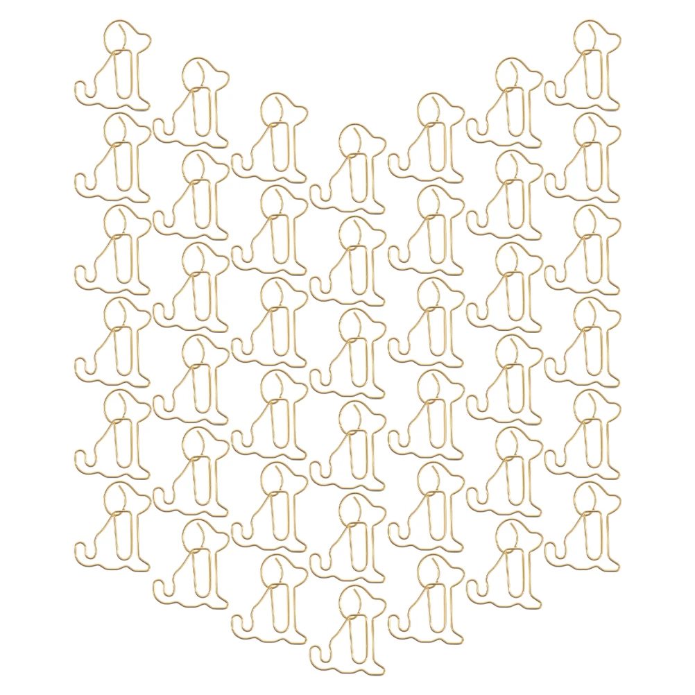 

100 Pcs Dog Paper Office Document Clips Clip Assorted Colors Novelty Office Supplies Metal Clips for Documents Files Photos