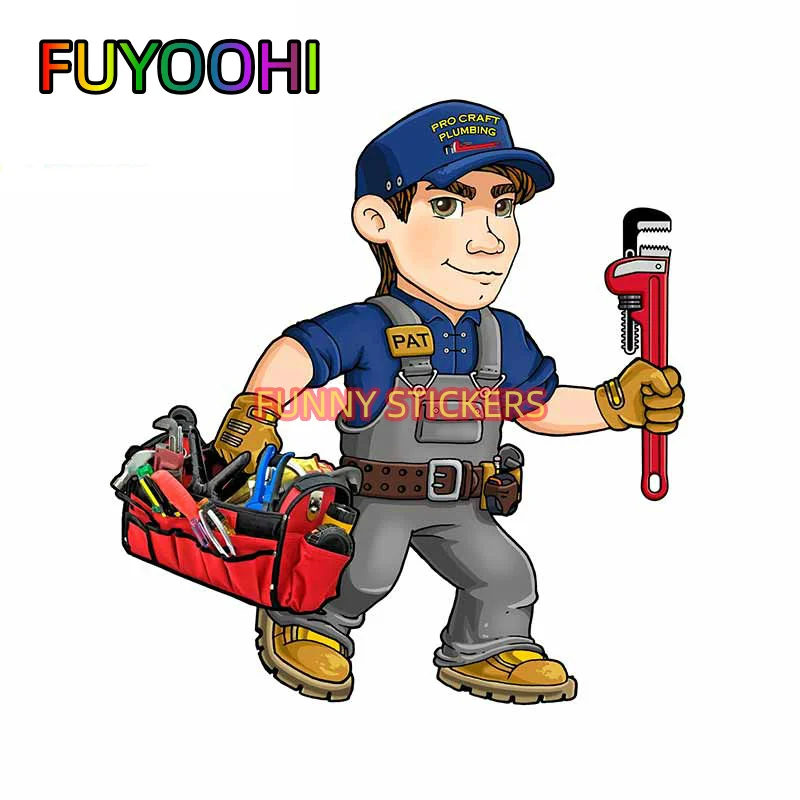 FUYOOHI Creative Vinyl Car Decorative Stickers Funny Emergency Plumber Decal Bumper Windows Decoration PVC