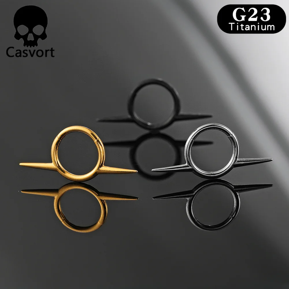 Casvort 1PCS G23 Titanium Cartilage Hoop Nose Ring Tragus Septum Rings Clip Helix Piercing Women Men Body Jewelry Punk Cool