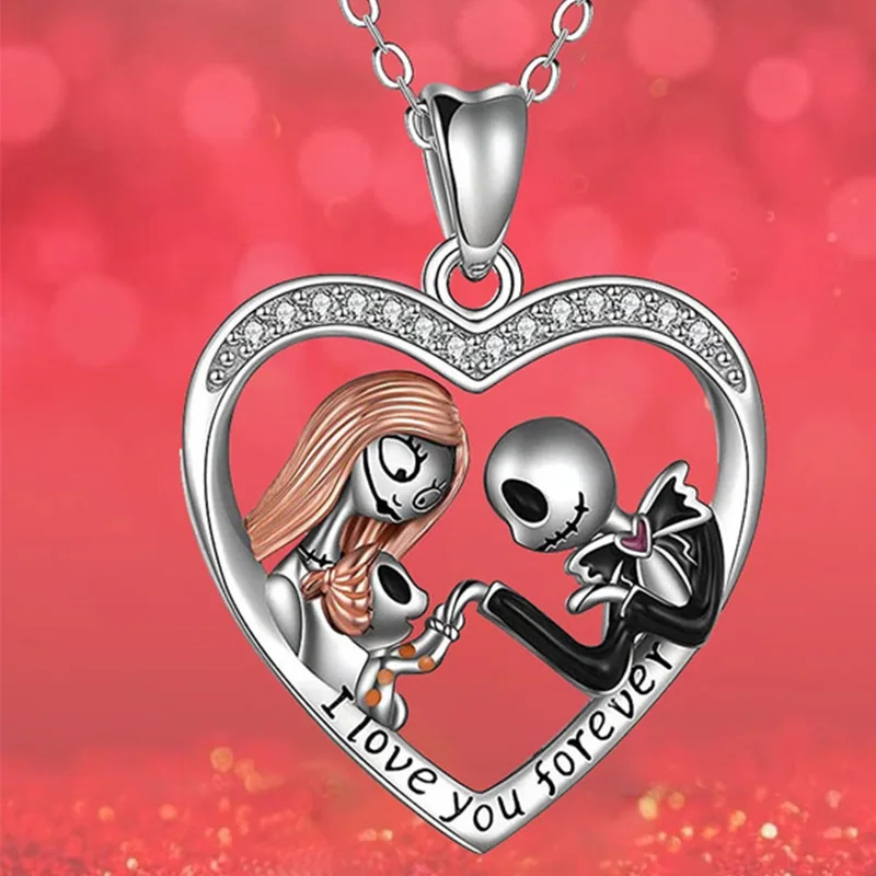 Sally Heart shaped Pendant Necklace Before Christmas Unisex Jewelry Gift Halloween Party Accessories Props Birthday Gift image 5