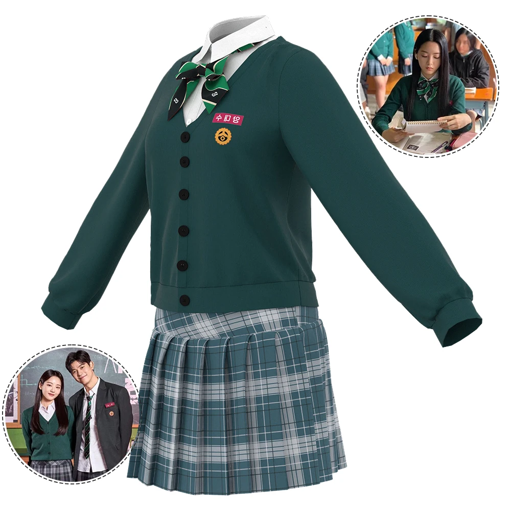 All of Us Are Dead Cosplay Costumes Women JK Hyosan High School Uniform Movie & Tv Sweater Skirt Halloween Couple Outfit Jacket