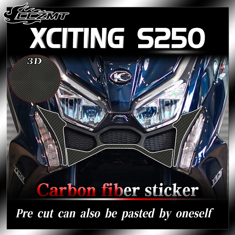 

For KYMCO XCITING S250 3D carbon fiber protection sticker fuel tank sticker body decoration flower drawing and decal