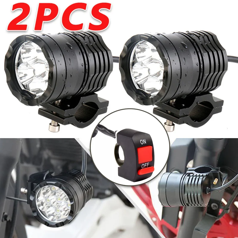 

2pcs/set 6LED Motorcycle Headlight External Electric Lights Spot Mini Working Fog Lamp 8W 6000K Spot Fog Lam Electric Car Light