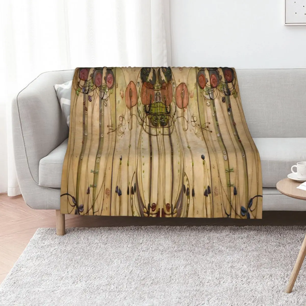 Charles Rennie Mackintosh- The Wassail Throw Blanket Bed Flannels bed plaid Warm decorative Bed covers Blankets