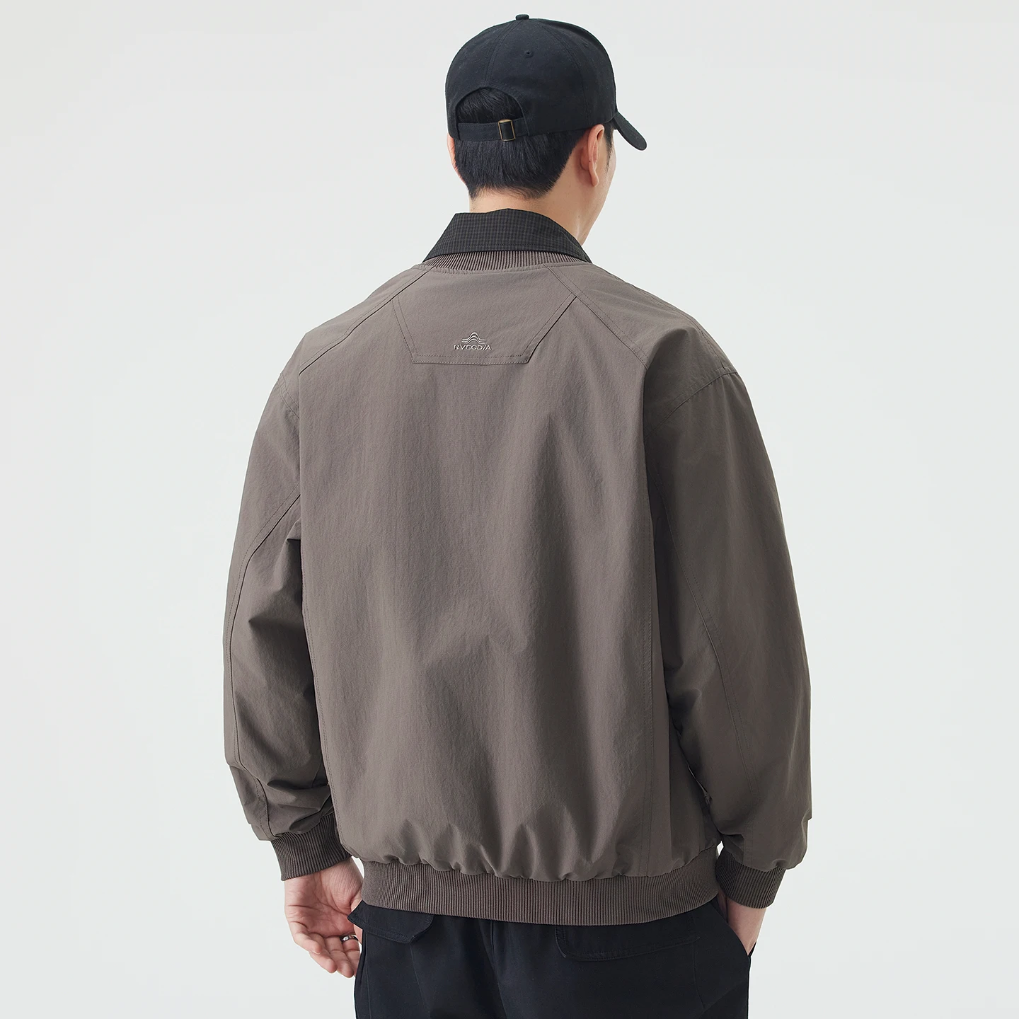 Men\'s False Two-piece Patchwork Plaid Spring Autumn Short Bomber Jacket Male Vintage Fashion Loose Casual Cargo Coat Jacket