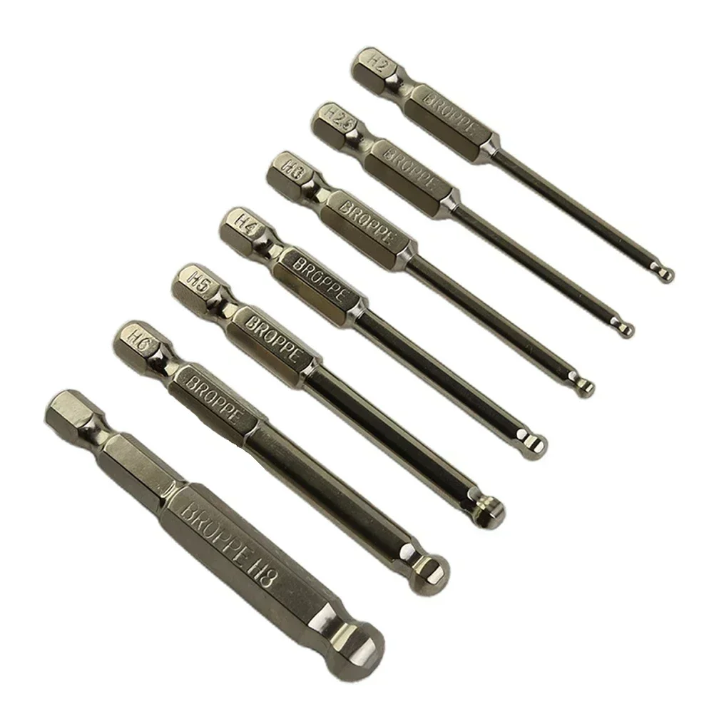 65mm Ball End Hex Screwdriver Bit Magnetic Ball End Hexagon Head Screwdriver Bits Screw Driver Bit Hand Tool H2.5 H3 H4 H5 H6 H8