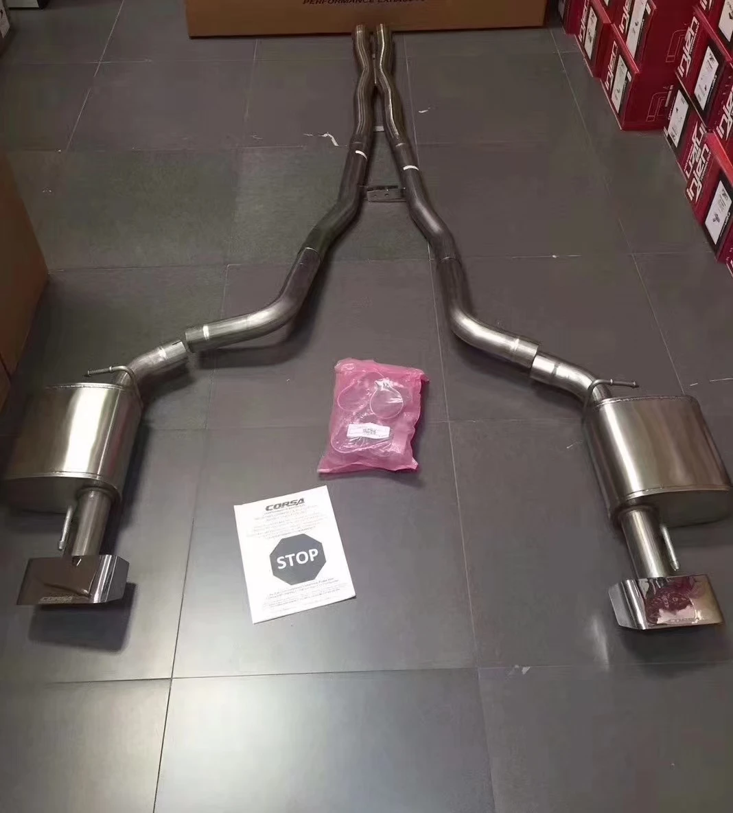 For Challenger Scat Pack 6.4L V8 Automotive Electronic Valve Exhaust System Valved Muffler High Performance 304 Stainless