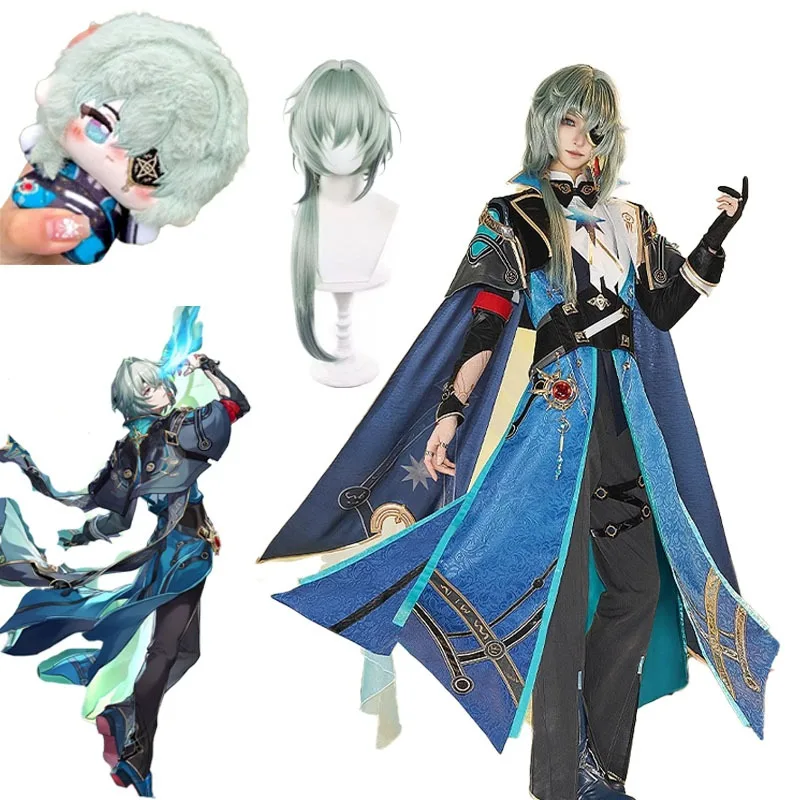 

Anaxa Cosplay Costume Honkai Star Rail Wig Uniform Earrings Anaxagoras Grove of Epiphany Amphoreus Halloween Party for Men Women