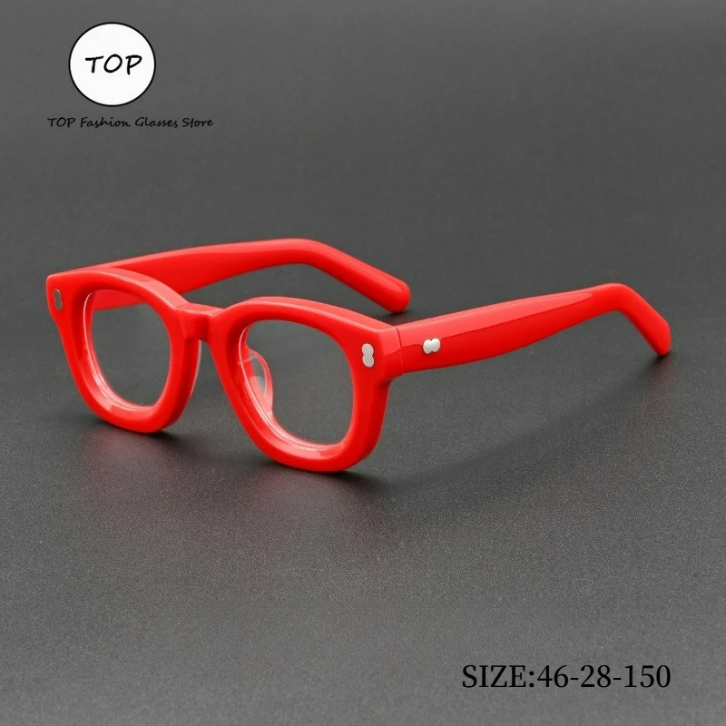 

Очки 2026 в стиле ретро с толстой оправой, красные, женские, высококачественные, модные, квадратные, из ацетата, для мужчин, оправа для оптических линз по рецепту