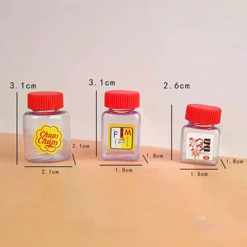 Pot de collation de Simulation pour maison de poupée 1/12, 10 pièces, pots de bonbons, bouteilles vides, modèle pour décoration de maison de poupée, jouets de jeu pour enfants, cadeau