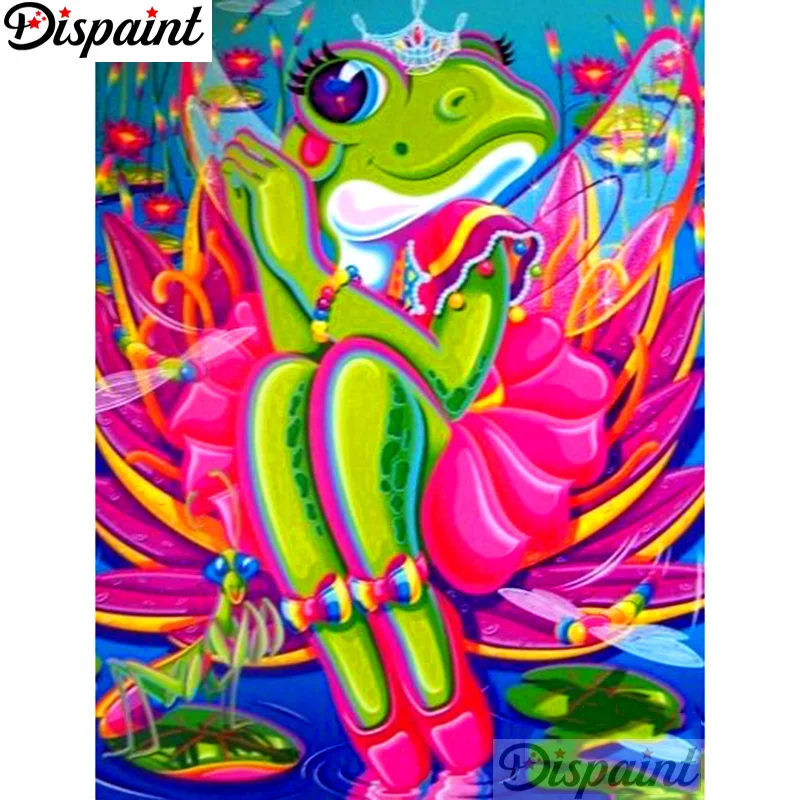 

Dispaint Full Diamond "Cartoon frog" DIY 5D Diamond Painting Cross Stitch Home Decor Picture Of Rhinestone Handmade A12690