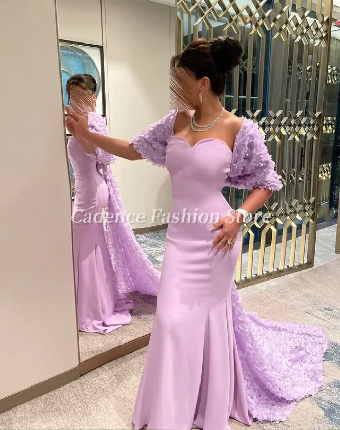 사용자 정의 우아한 라일락 보라색 Strapless 인어 아랍 댄스 파티 드레스 두바이 이브닝 가운 공식 연회 드레스