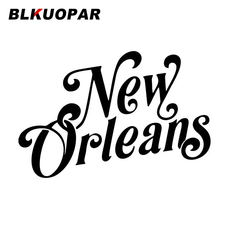 BLKUOPAR مدينة نيو أورليانز في جنوب لويزيانا الولايات المتحدة نص ليزر ملصق مائي مقاوم للماء ملصقات السيارات لوح التزلج التسمية