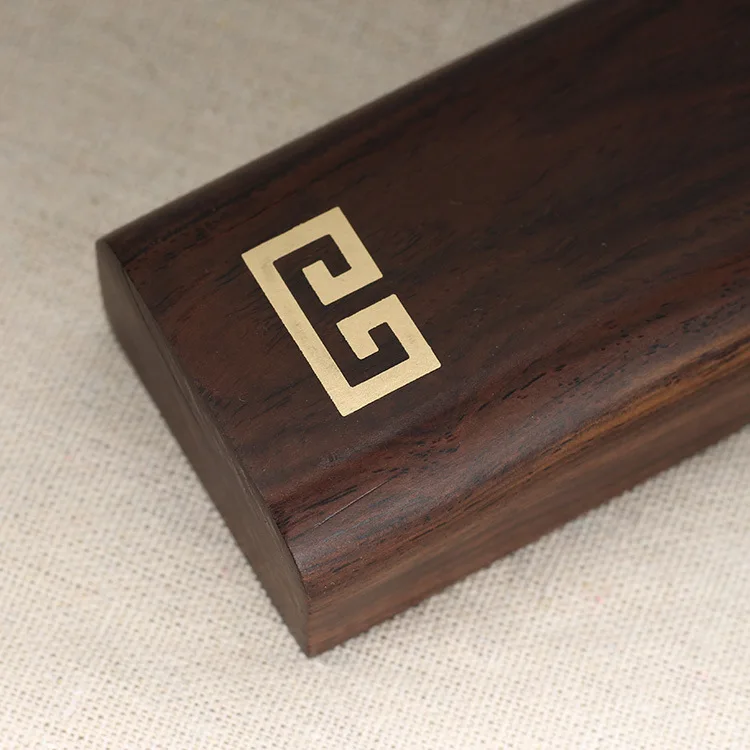 Black Rosewood Calligraphy Paperweight Zhenchi Desk Weight for Xuan Paper Holding Chinese Brush Writing and Study Room
