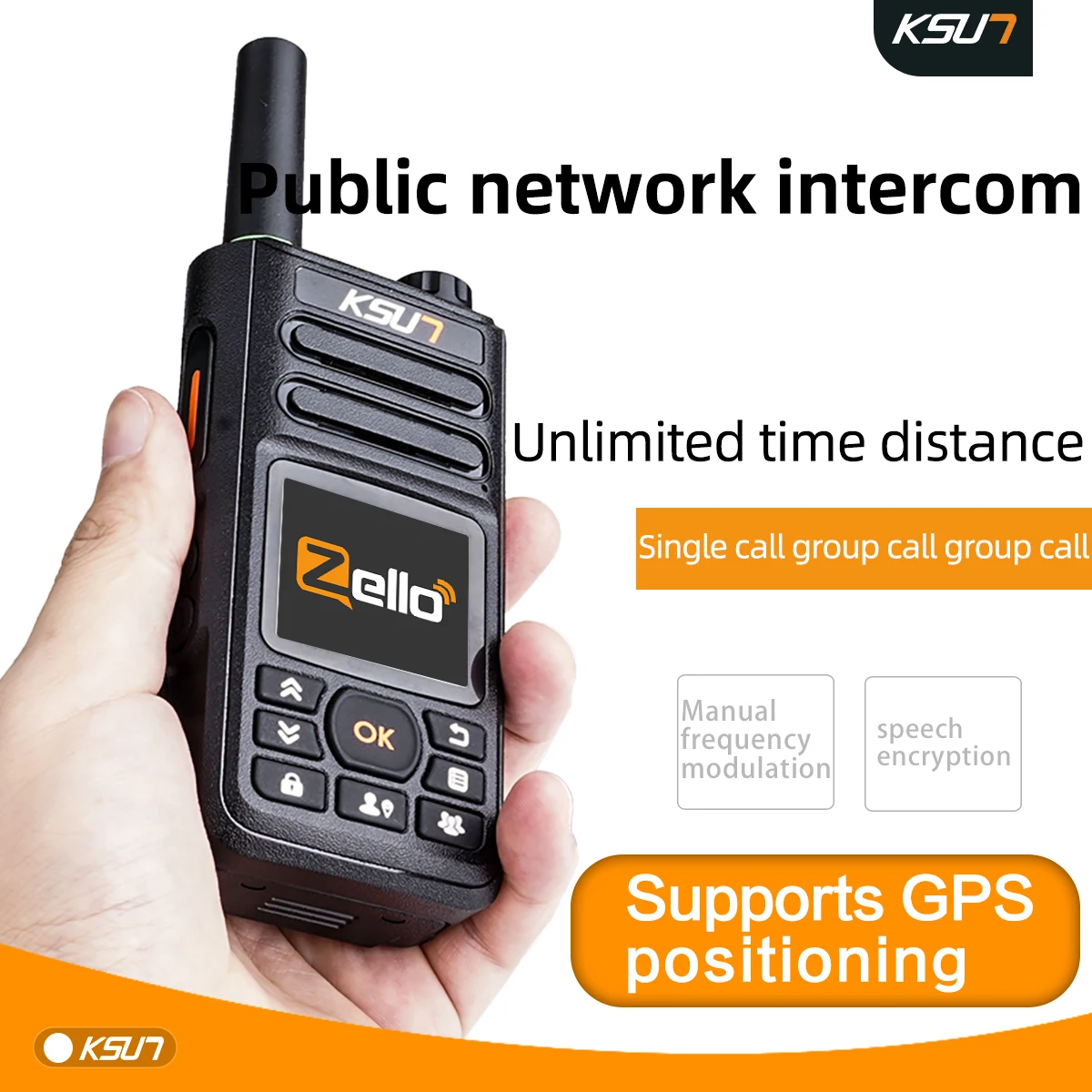 

Professional PTT Zello Walkie Talkie, 4G Sim Card, WiFi Network, Cell Phone Radio, Long Range, 100 Miles, GPS, KEL-ZL18