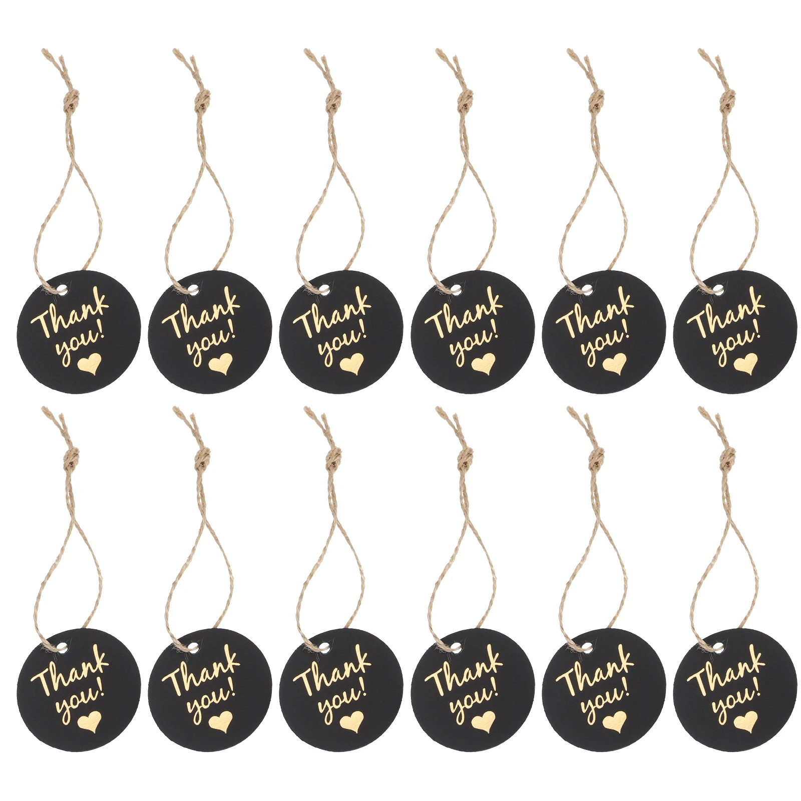 

100Pcs Compact Size Gold Foil Round Paper Tags Delicate Details for Party Wedding Favors Personalized Gift Labels with String