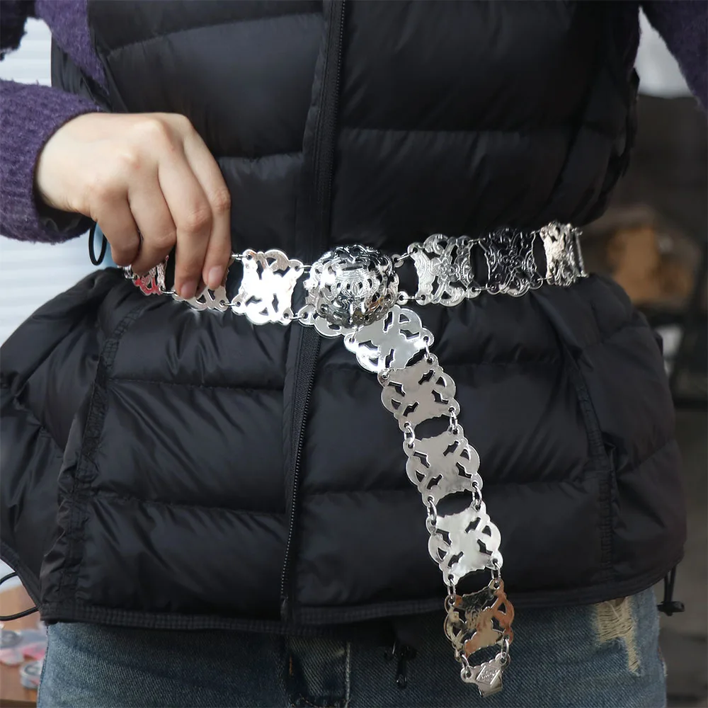 

Резная металлическая цепочка для тела, украшения для тела, золотой цветок, поясная цепочка, серебряный пояс для танца живота в этническом стиле, традиционный фестиваль