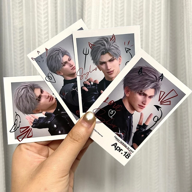 4Pcs/Pack 2025 Game Love and Deepspace Merch Fans Collection Character Cards Sylus Qin Che Valentine's Day Gift