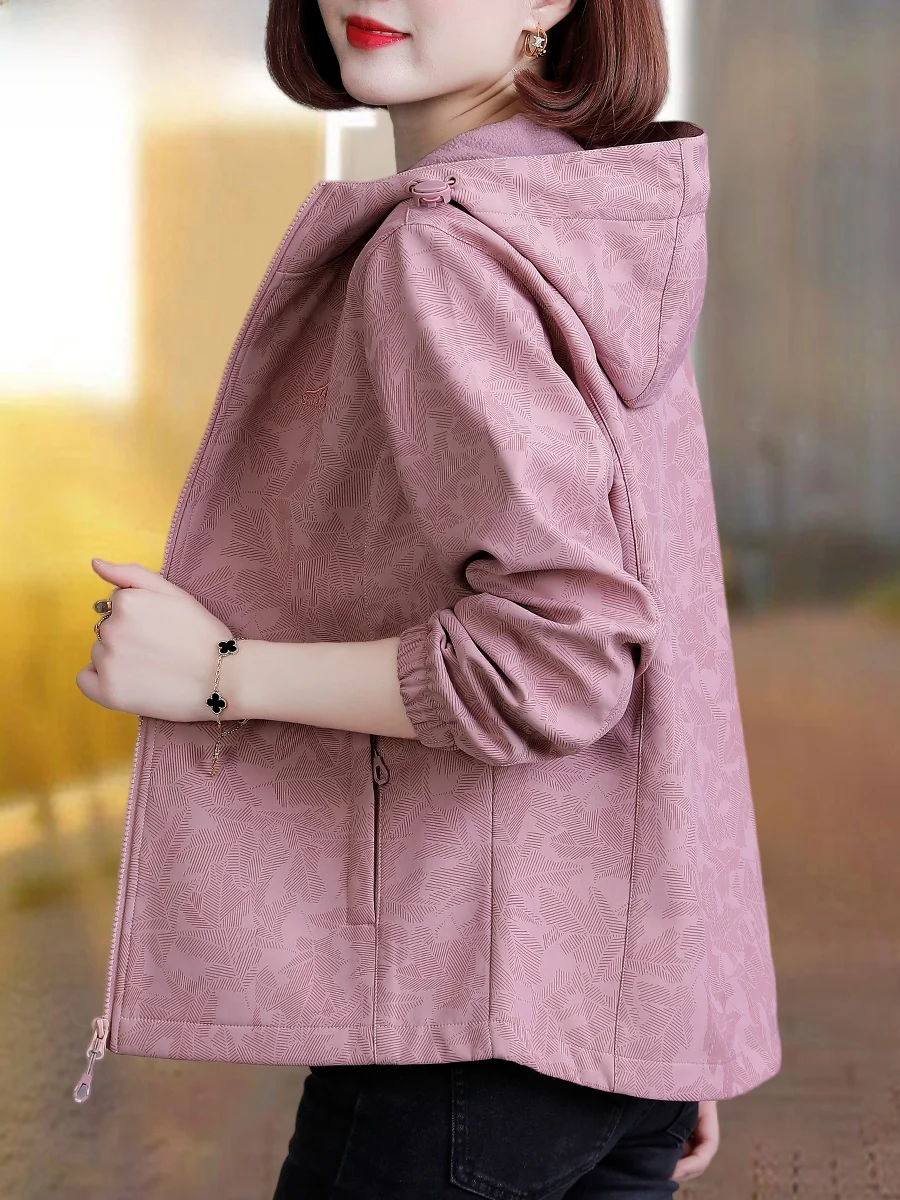 TUCANO Chaqueta Softshell para Mujer con Forro Polar Integrado, Abrigo de Primavera, Otoño e Invierno, Nuevo Estilo Moderno para Madres de Mediana Edad