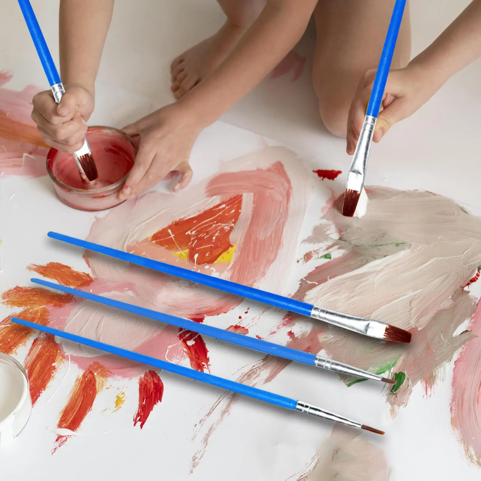 Набор кистей для рисования 3 шт., профессиональные кисти с длинной ручкой из нейлона для рисования гуашью, акварелью, маслом