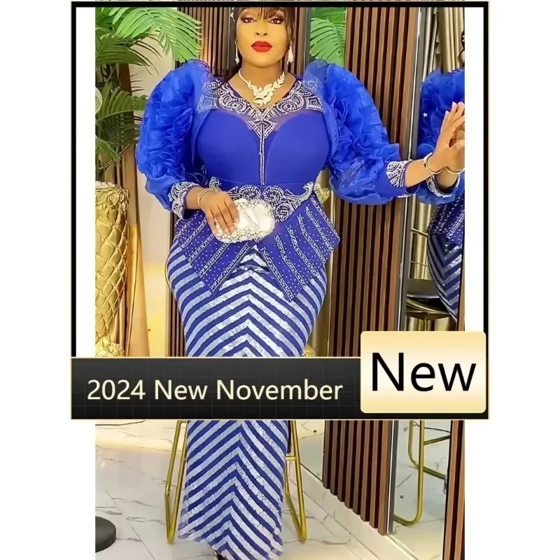 

Customized Plus Size Evening Dresses for Women African Luxury Sequin Gown Elegant Turkey Wedding Party Long Dress Ankara Ladies