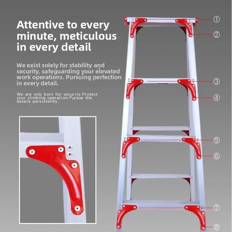 Thickened Aluminum Alloy Herringbone Ladder Multi-functional Folding Engineering Ladder Double-sided Stairs Household Ladder