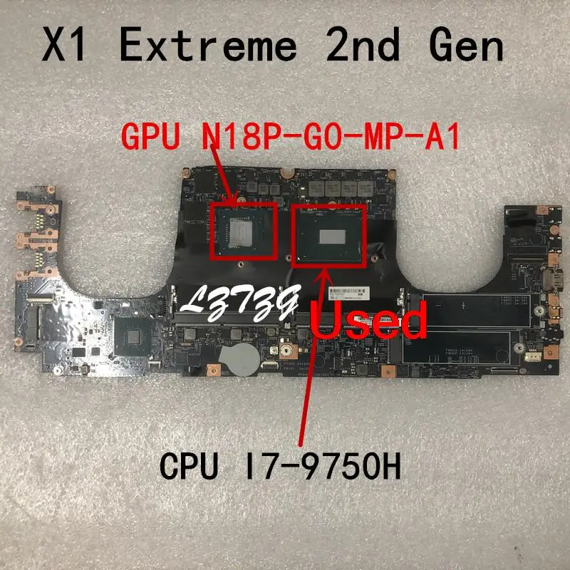 

Used For Lenovo ThinkPad X1 Extreme 2nd Gen Laptop Motherboard mainboard CPU I7-9750HQ GPU N18P-G0-MP-A1 FRU 02HM953