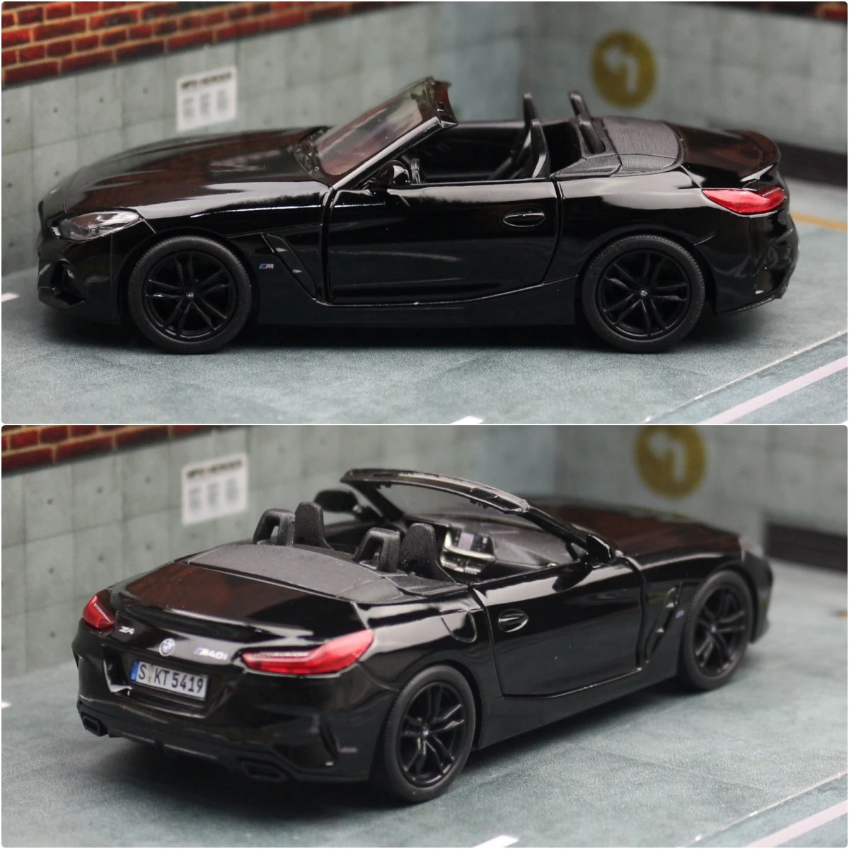 KinNSMART 장난감 자동차 모델 1/34 BMW Z4 M40i 로드스터 컨버터블 합금 다이캐스트 미니어처 차량 컬렉션, 어린이 남아용 선물