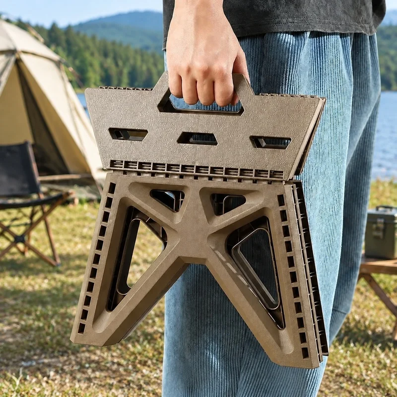 Portable Folding Stool with Heavy-Duty Build, Ideal for Camping, Fishing, Beach Trips, and Outdoor Use