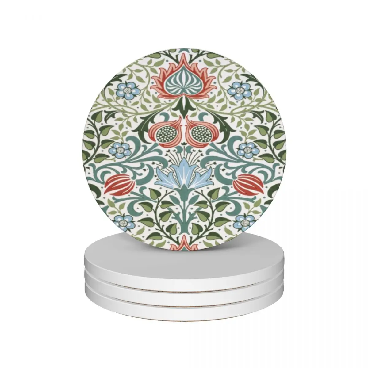 

William Morris floral retro design Ceramic Coasters (Set of 4) kawaii christmas tea coffee cup stand Coasters