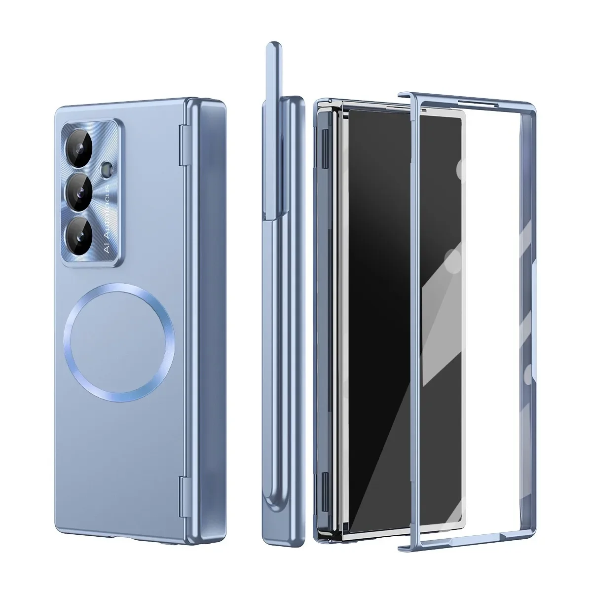 S Pen With Hinge Protection For Samsung Galaxy Z Fold 7 6 8 Magsafe Case With Stylus Touch Pen & Screen Protector Magnetic Cover
