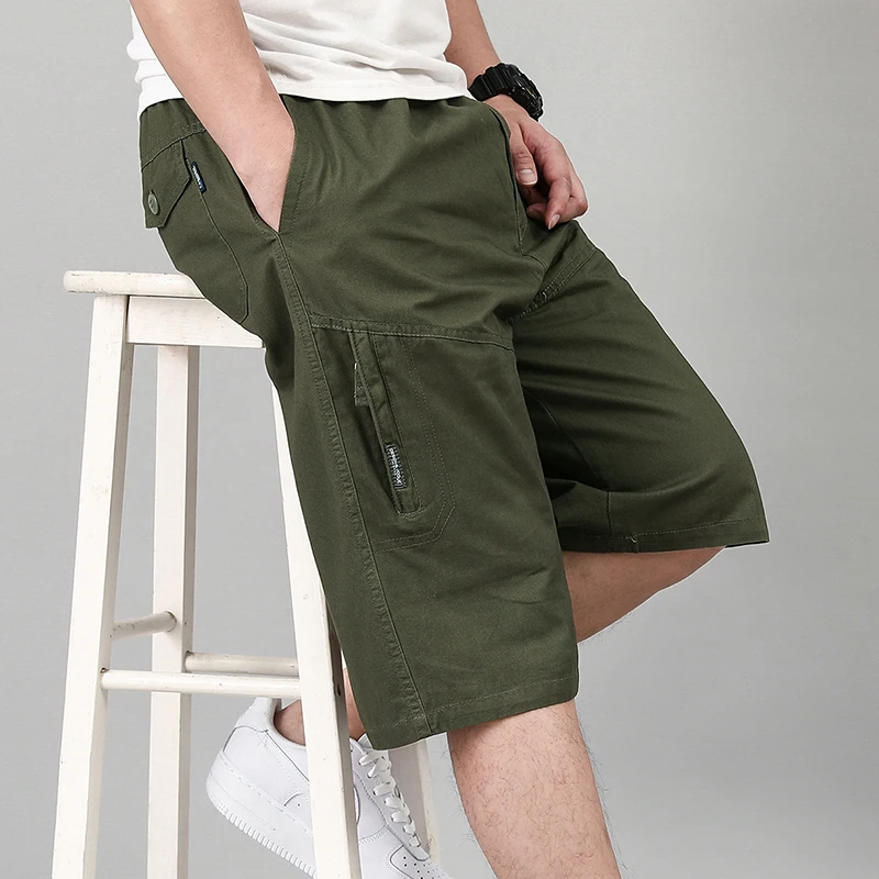 Plus Size Men\'s Shorts Casual Cargo Shorts Summer Cotton Work Shorts Outdoor Sweatpants Cool Breathable