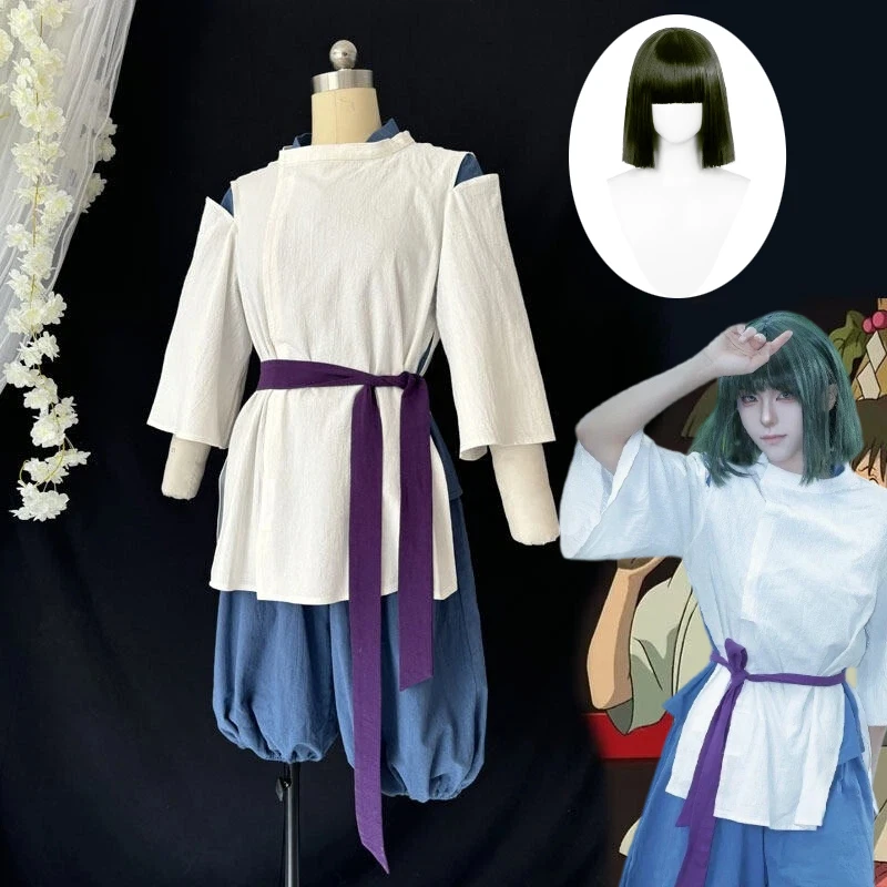 

Anime Nigihayami Kohakunushi Cosplay White Dragon Costume Hunting Garment Short Wig Full Set Role Play Outfit for Women Men