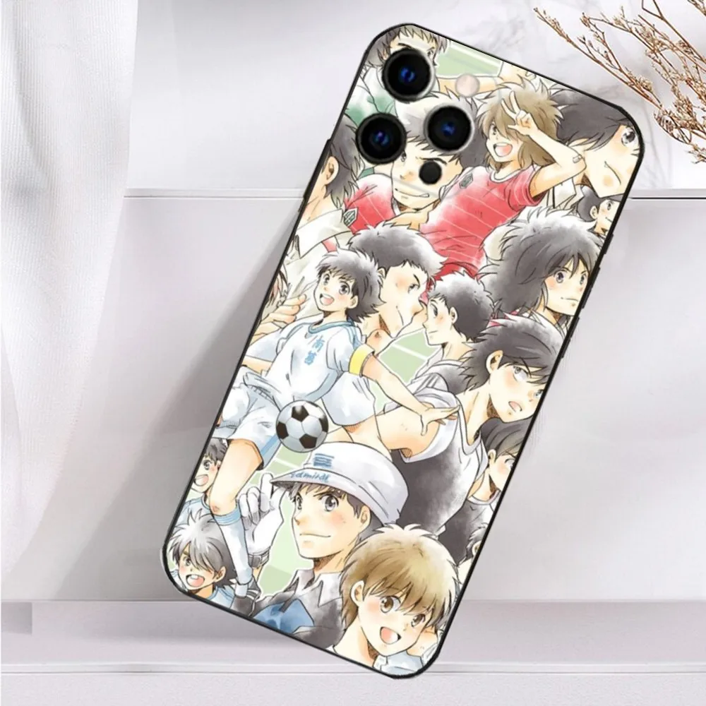 Anime C-Captain Tsubasas Phone Case For iPhone 16,15,14,13,12,11 Plus,Pro Max,XS,X,XR,SE,Mini,8,7 Soft Silicone Black Cover