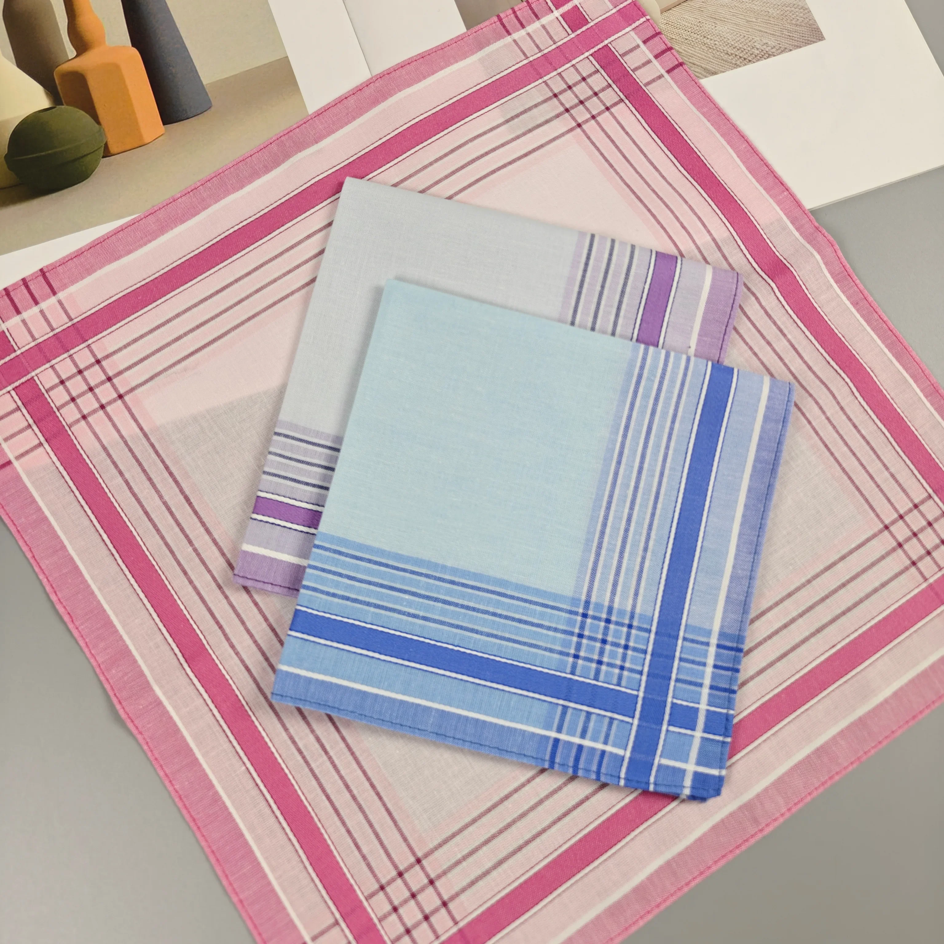 7 قطعة الغزل مصبوغ رقيقة النسيج الساتان منديل أسبوع واحد دعوى 29 سنتيمتر/11.4in مجموعة عصرية ل الأعمال لباس غير رسمي